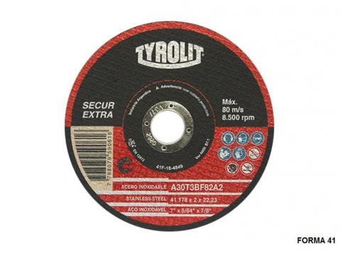 DISCOS ABRASIVOS | SECUR EXTRA para Corte - Acero Inoxidable