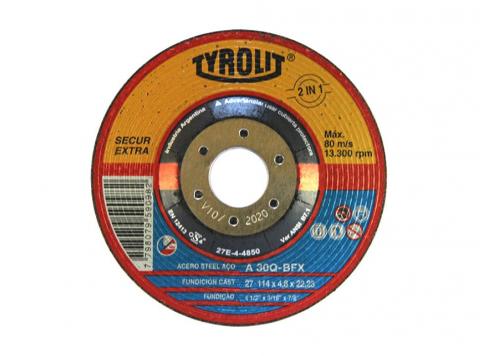 DISCOS ABRASIVOS | SECUR EXTRA para Desbaste - 2 en 1, Acero y Acero Inoxidable para Desbaste - 2 en 1, Acero y Acero Inoxidable